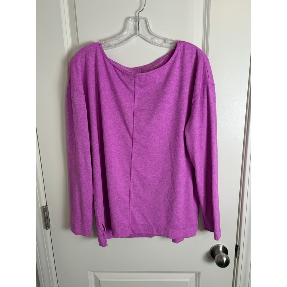 Lilly Pulitzer Stretchy Top, Purple Poly/Spandex Blend, Size Lg